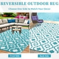 thumbnail image 5 of Hasoo Outdoor Rug Waterproof Premium Plastic Geometric Floral Pattern for Patio Porch Deck Balcony Blue 6 x 9 ft, 5 of 5