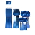 thumbnail image 1 of Fatty Farmer 24 Piece Silverware Cutlery Set, Silverware Flatware Set for 6, Stainless Steel Cutlery Tableware Set, Kitchen Utensils for Home Restaurant Party,Blue, 1 of 4