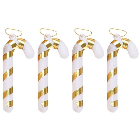 

NUOLUX 4pcs Christmas Tree Crutch Pendants Festive Adornments Random Color Strap