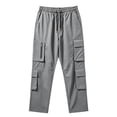 thumbnail image 7 of COSFO Cargo Work Pants for Men 6 Pockets Tactical Waterproof Hiking Pants Straight Leg Drawstring Relaxed Fit Solid Mens Pants Casual, 7 of 7