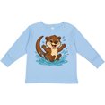 thumbnail image 3 of Inktastic Otter Lover Boys or Girls Long Sleeve Toddler T-Shirt, 3 of 5