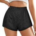 thumbnail image 2 of Women's Originals Shorts, Jersey Sports Shorts, Gym Shorts For Women, Black Denim Pattern Texture, XL, Plus Size Available, 2 of 5