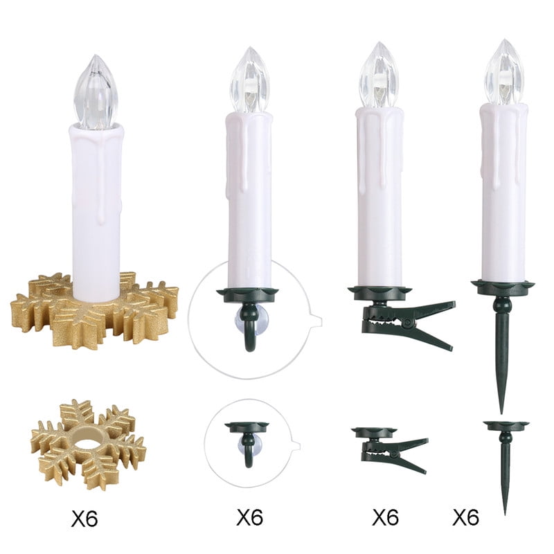 20 Pcs Bulk LED Flameless Candles, Large Set of Clip-On Taper Candle Lights for Big Christmas Trees, with Remote Timer, Flickering Multicolour Glow