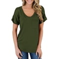 thumbnail image 2 of T-shirt à Manches Courtes et Col Rond pour Femmes, 2 of 3