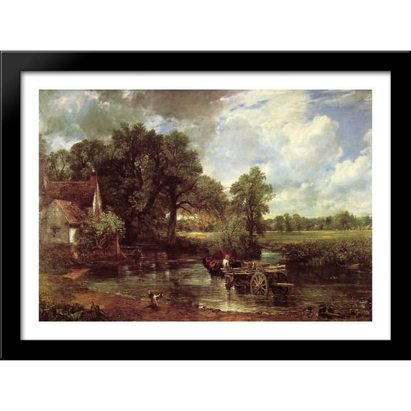 The Hay Wain 38x28 Large Black Wood Framed Print Art by John Constable