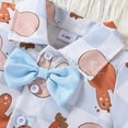 thumbnail image 5 of Toddler Boy 2 Piece Clothing Sets Rabbit Print and Bow Tie Button Down Shirt with Matching Shorts Little Boy Easter Clothes, 5 of 6