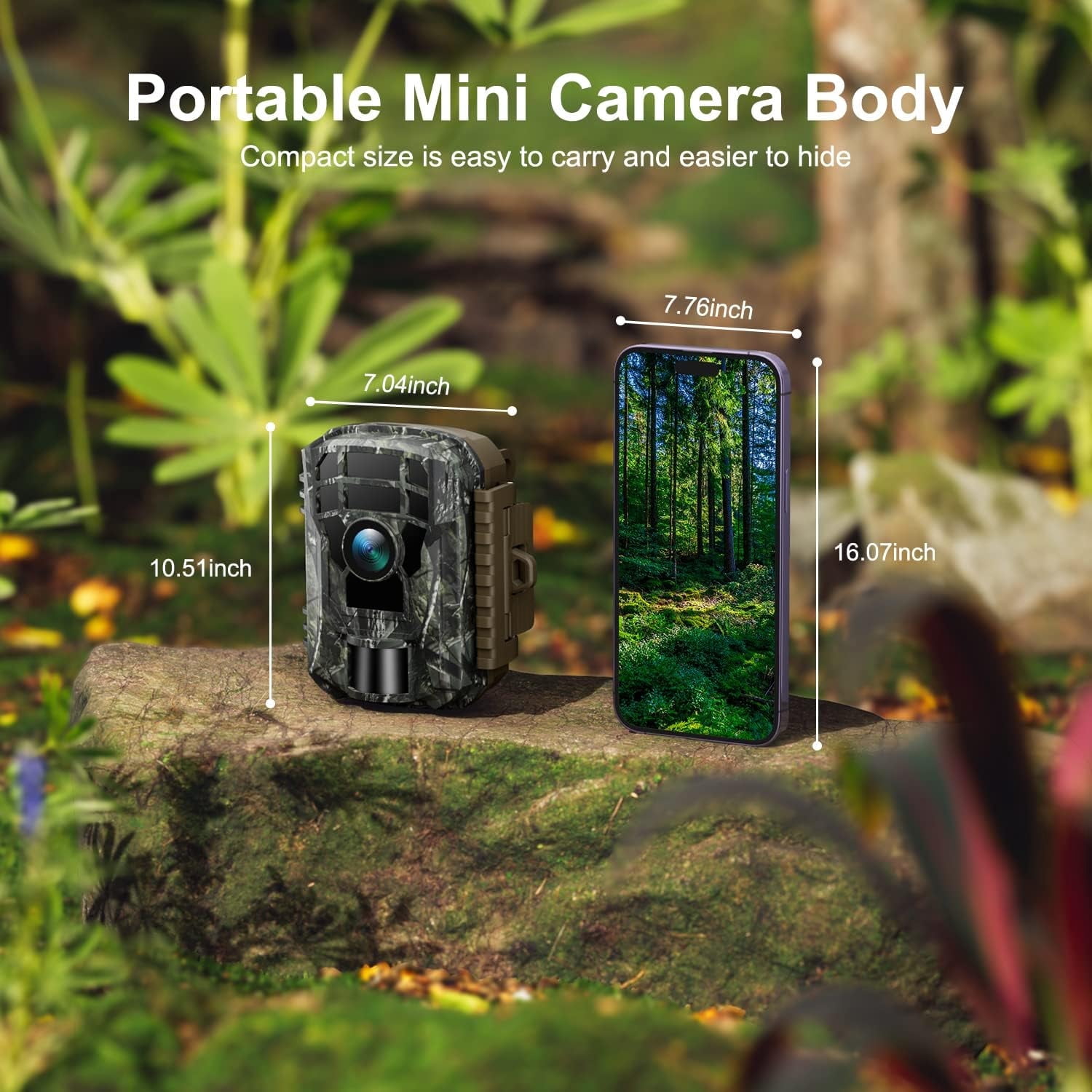 CAMPARK Trail Camera with 32G SD Card 36MP 2K Hunting Camera with Night Vision Motion Activated IP66 Waterproof, 120° Wide-Angle Trail Cam Small for Wildlife Scouting