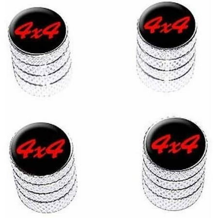4x4 Off Road Red on Black Tire Rim Wheel Aluminum Valve Stem Caps, Multiple (Best On And Off Road Truck Tires)
