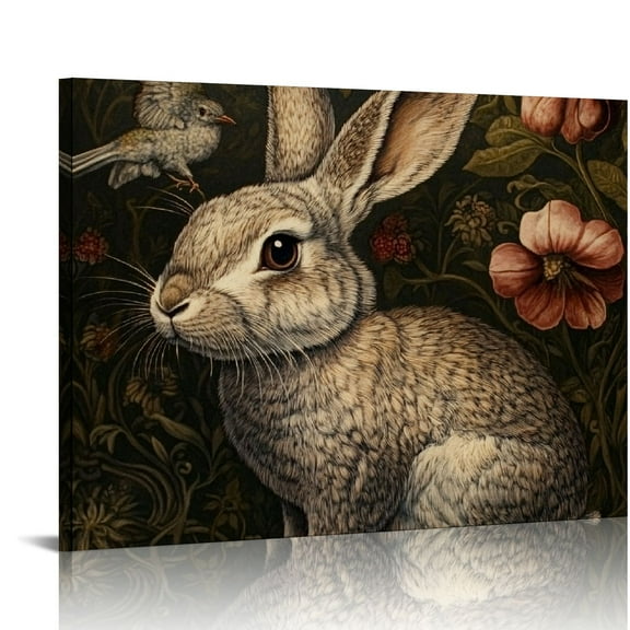 BCIIG   William Morris Animal Wall Art Canvas Posters Prints  Wild Animal Pictures Paintings Gothic Botanical Floral Oil Wall Decor for Bedroom  20x16in