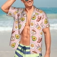 thumbnail image 5 of Lsque Breakfast pattern Hawaiian Shirt for Men, Unisex Summer Beach Casual Short Sleeve Button Down Shirts-XX-Large, 5 of 9