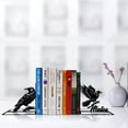 thumbnail image 3 of Handmadetneonsign Custom Crows Raven Metal Bookends, Bookworm Name Bookend, Bird Bookshelf Decor 68987, 3 of 5