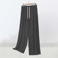 thumbnail image 2 of Levmjia Womens Pants Casual Striped Soft Stretch Comfy Yoga Exercise Home Wear Classic Solid Color Elastic Waist with Pockets Trousers All Season, 2 of 5