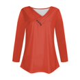 thumbnail image 5 of Black and Friday Clothing Sales Idoravan Long Sleeve Shirts for Women Winter Women's Long Sleeve Summer V Neck Sexy Casual Tops Regular Blouse Tops Watermelon Red XXL, 5 of 5