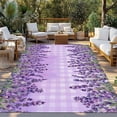 thumbnail image 2 of Purple Lavender Outdoor Rug for Patio/Deck/Porch, Non-Slip Large Area Rug 3 x 5 Ft, Spring Watercolor Wildflowers Plant Plaid Indoor Outdoor Rugs Washable Area Rugs, Camping Rug Carpet Runner, 2 of 8