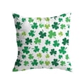 thumbnail image 1 of Funda de almohada de terciopelo color melocotón para el Día de San Patricio, funda de almohada con estampado de trébol verde, funda de cojín para sofá., 1 of 5