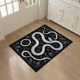 thumbnail image 3 of ODIKA 3'x5' Washable Area Rug Non-Slip, Flatweave, Easy Care Snake Serpent Retro Aesthetic With Bold Coiled Vintage Motif for Hallway, Laundry Room, 3 of 7