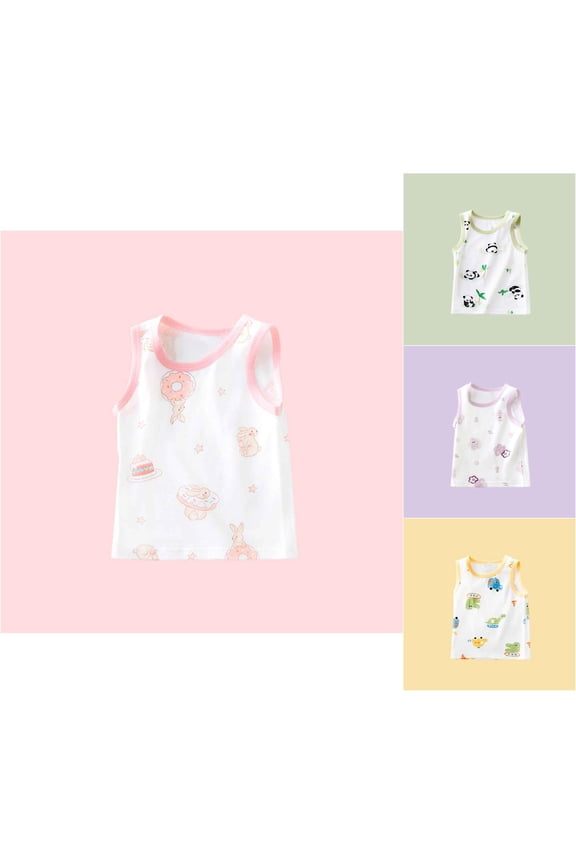 Baby Cotton Tank Top Unisex Toddler Sleeveless Camisole Cami Vest Summer Outwear Upper Clothes 3 Months-7 Years