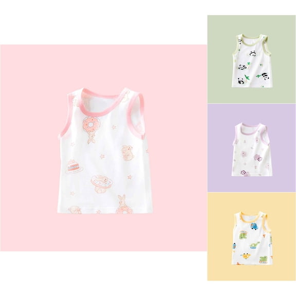 RTKFRFLM Baby Cotton Tank Top Unisex Toddler Sleeveless Camisole Cami Vest Summer Outwear Upper Clothes 3 Months-7 Years