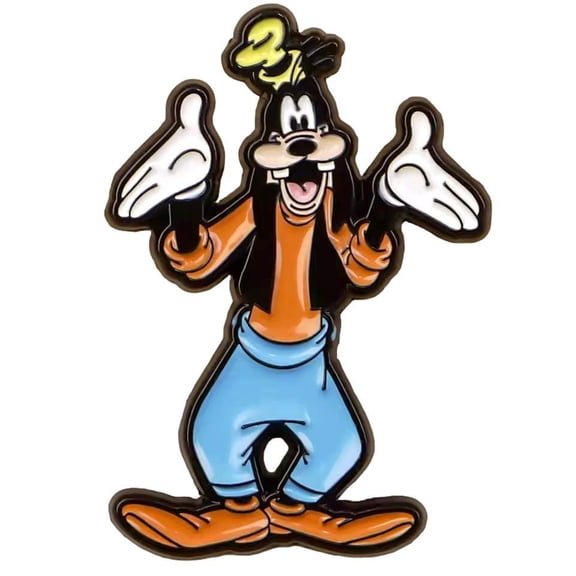 Goofy Cartoon Character with Open Arms 1.25 Inches Tall Enamel Metal Pin