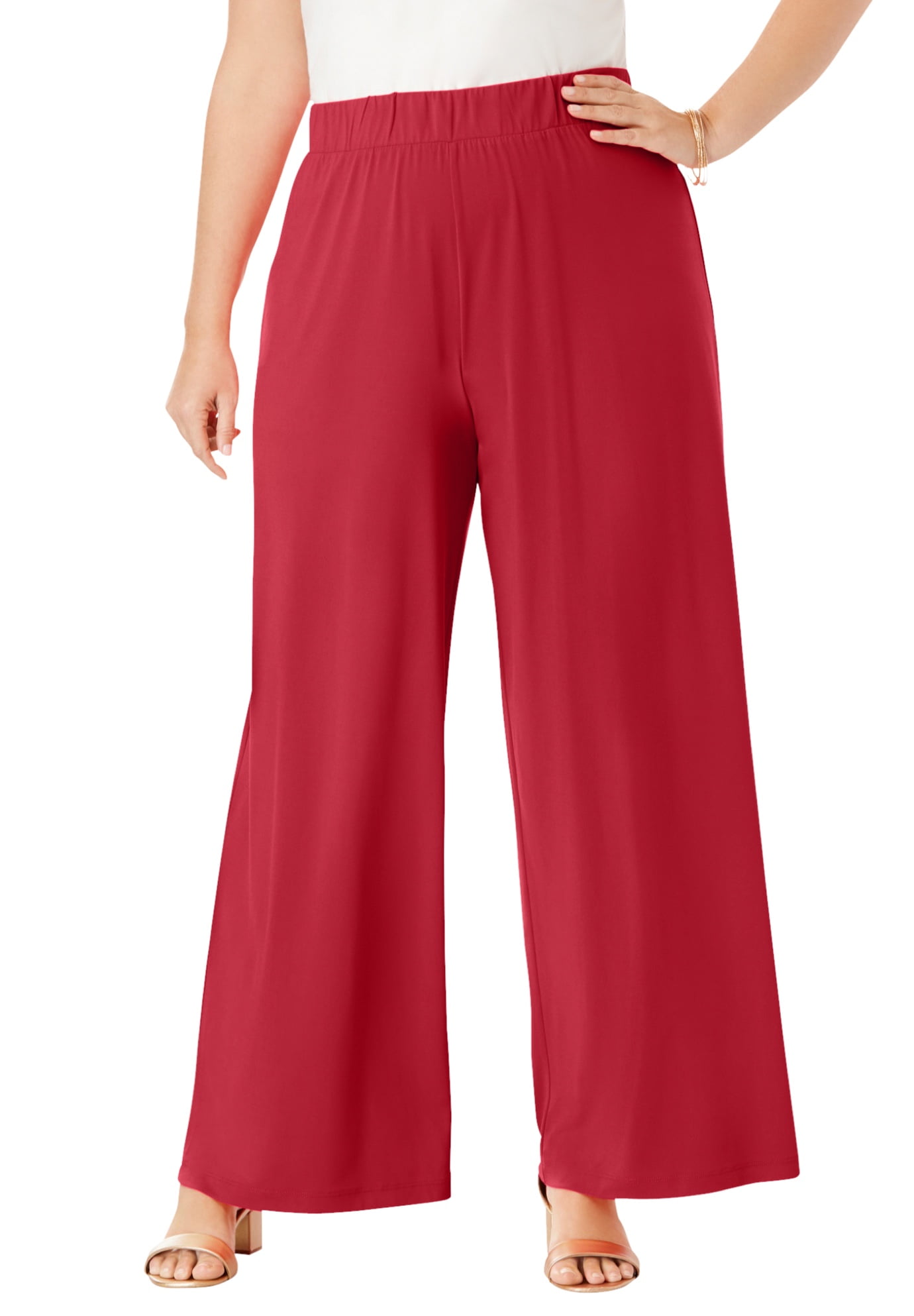plus size red pants