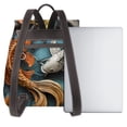 thumbnail image 3 of Cauagu Colorful Koi Fish Art Print Women's PU Leather Backpack,Fashion Multipurpose Design Handbag Stylish Purse Ladies Shoulder Bags Travel Backpack, 3 of 4