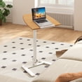 thumbnail image 3 of Costway Bureau Debout Mobile Pliable, Bureau pour Ordinateur Portable Roulant avec Plateau Inclinable à 90°, Hauteur Réglable, Bureau Assis-Debout avec Roulettes, 3 of 10