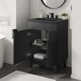 thumbnail image 2 of Sink Vanity Cabinet, Black, Melamine Wood , Hotel Bedroom Bathroom, Modern Contemporary HB36115, 2 of 11