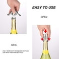 thumbnail image 3 of OWO Champagne Stopper with Stainless Steel, Champagne Saver Plug with Food Grade Silicone, Reusable Bottle Sealer Keeps Champagne Fresh, Best Champagne Accessories Gift (2packsliver), 3 of 7