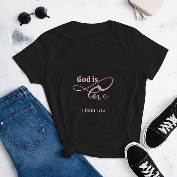 God is Love t-shirt ( Primary color:Heather Dark Grey; Size:S;)