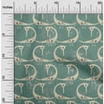 thumbnail image 2 of oneOone Cotton Poplin Dusty Teal Green Fabric Abstract Bird Quilting Supplies Print Sewing Fabric By The Yard 42 Inch Wide-ZM, 2 of 6