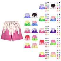 Boys Pants Boys Shorts Casual Ice Print Baseball Shorts with Elastic Waistband and Pocket for Daily Wear Ages 2-14