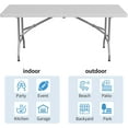 thumbnail image 5 of 6ft Plastic Folding Table, Outdoor Indoor Portable for Camping, Party, Picnic w/Handle, Lock - White, 5 of 6