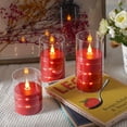 thumbnail image 5 of BAO  Flickering Flameless Candles with Remote,Acrylic LED Candles with Embedded Star String,Battery Operated Candle, for Home and Holiday Decoration Set of 3（Red）, 5 of 15