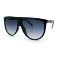 thumbnail image 4 of Classic Oversized Flat Top Oversized Thin Plastic Racer Fashion Sunglasses Black - Smoke, 4 of 8