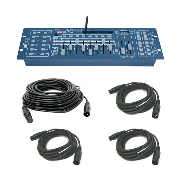 Chauvet DJ Lighting Obey 40 D-Fi 2.4 Wireless DMX Light Controller & DMX Cables