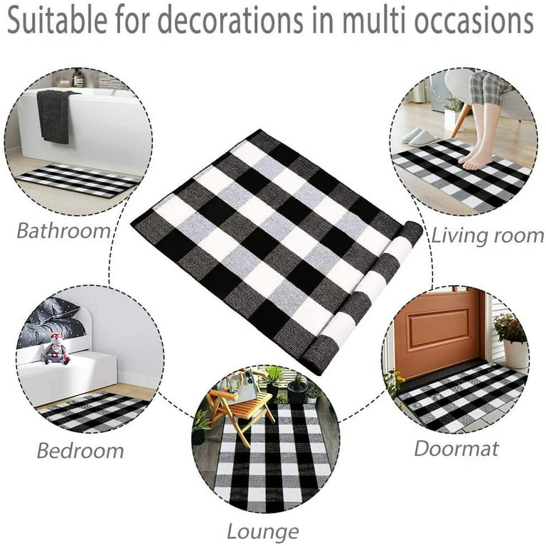 30 Black and White Rectangular Checkers Welcome Doormat - On Sale - Bed  Bath & Beyond - 31758260