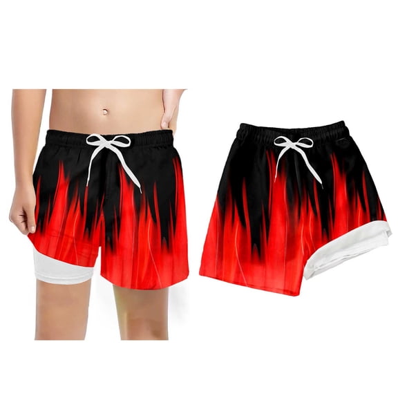 Boys' Swim Trunks with Compression Liner Casual Swim Shorts Quick Dry Bathing Suit Boys Shorts Size 14-16 Years