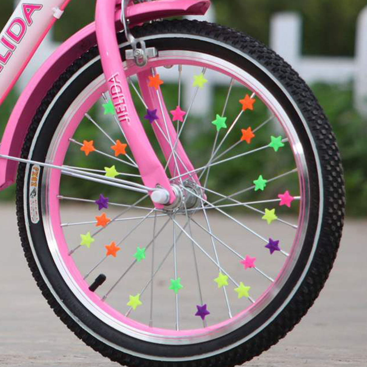 144 Pièces Perles Rayons Vélo, Décorations Colorées pour Rayons de Vélo, Clip Rayon Vélo Coloré Réflecteurs