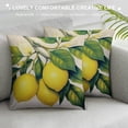 thumbnail image 3 of JEUXUS &nbsp;Fruit Pillow Covers Fresh Lemon with Green Leaf Decorative Pillow Cover Square Pillowcase Decor Indoor Outdoor Home Couch, 3 of 5