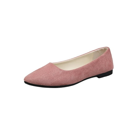 

Rotosw Women Flat Shoes Slip On Flats Non-slip Loafers Anti-Slip Comfort Casual Wedding Lightweight Pink 5.5