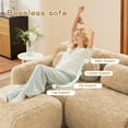 thumbnail image 6 of YIYADO Boneless Sofa, Upholstered Cloud Sofa with L-Shaped Chaise Longue, Fluffy and Comfortable Cloud Sofa, Sofa with Imperial 32D High-Density Dponge, Non-Slip Design, with Pillow, Beige, 6 of 6