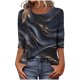 thumbnail image 3 of TaTaai Ladies Vintage Boho Loose T Shirts Random Print Round Neck 3/4 Sleeve Casual Fashion Soft Lightweight Daily Dating Vacation Work Tops Gift, 3 of 7