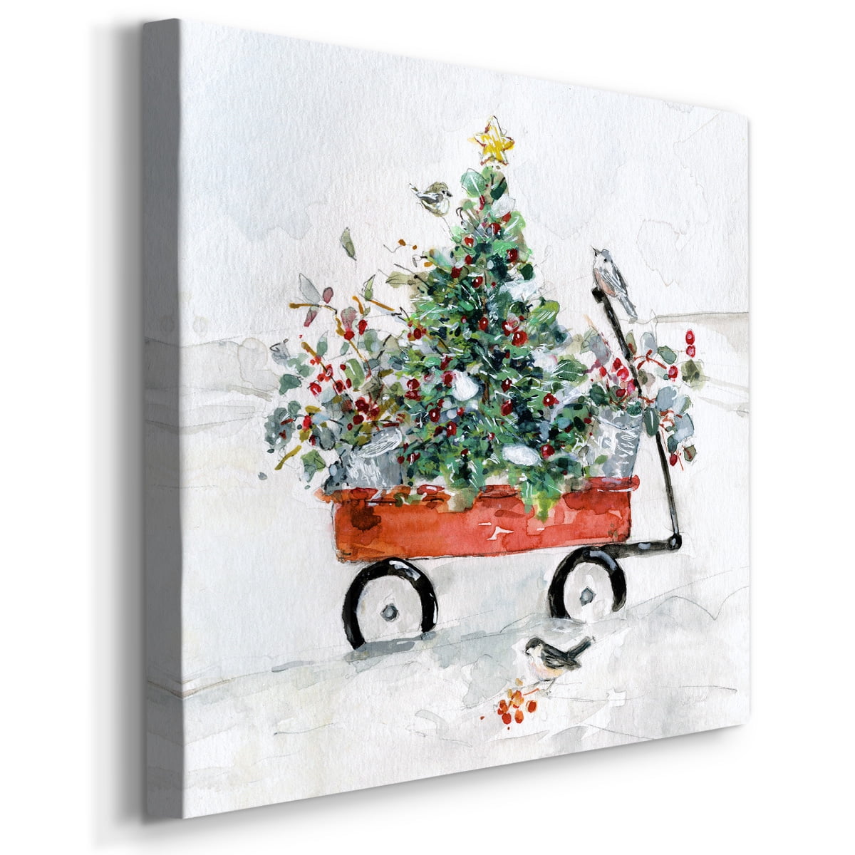 Winter Garden Wagon- Gallery Wrapped Canvas
