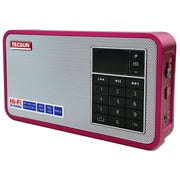 Tecsun X3 High Definition Speaker with Aluminum Case and built in FM radio and MP3 Player - Red