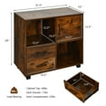 thumbnail image 2 of Costway File Cabinet Mobile Lateral Printer Stand with Storage Shelves Brown, 2 of 10