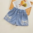 thumbnail image 4 of WOLLED Little Girls Cotton Jeans Shorts Summer Flower Shorts for Kids Toddler Stylish Denim Shorts Pants Size 3-13 T, 4 of 9