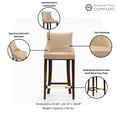 thumbnail image 4 of Manhattan Comfort Shubert Barstool with Solid Wood Frame in Tan, 4 of 7
