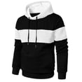 thumbnail image 4 of qafoshin Mens Color Block Hoodies Fashion Long Sleeve Hooded Sweatshirts Fall Winter Casual Loose Pullover Tops with Pocket, 4 of 6