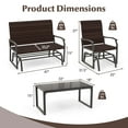 thumbnail image 4 of Costway 4 Piece Patio Gliding Set with Tempered Glass Coffee Table Quick Dry Foam Poolside All Weather, 4 of 10