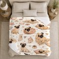 thumbnail image 5 of Whimsical Fawn Pug Collage Off-White Quilted Background, Playful Pet Portrait Pattern, Warm Flannel Blanket for Living Room and Bedroom, Dog Lovers Just Because Gift, Pet Lover Home Decor, 5 of 9